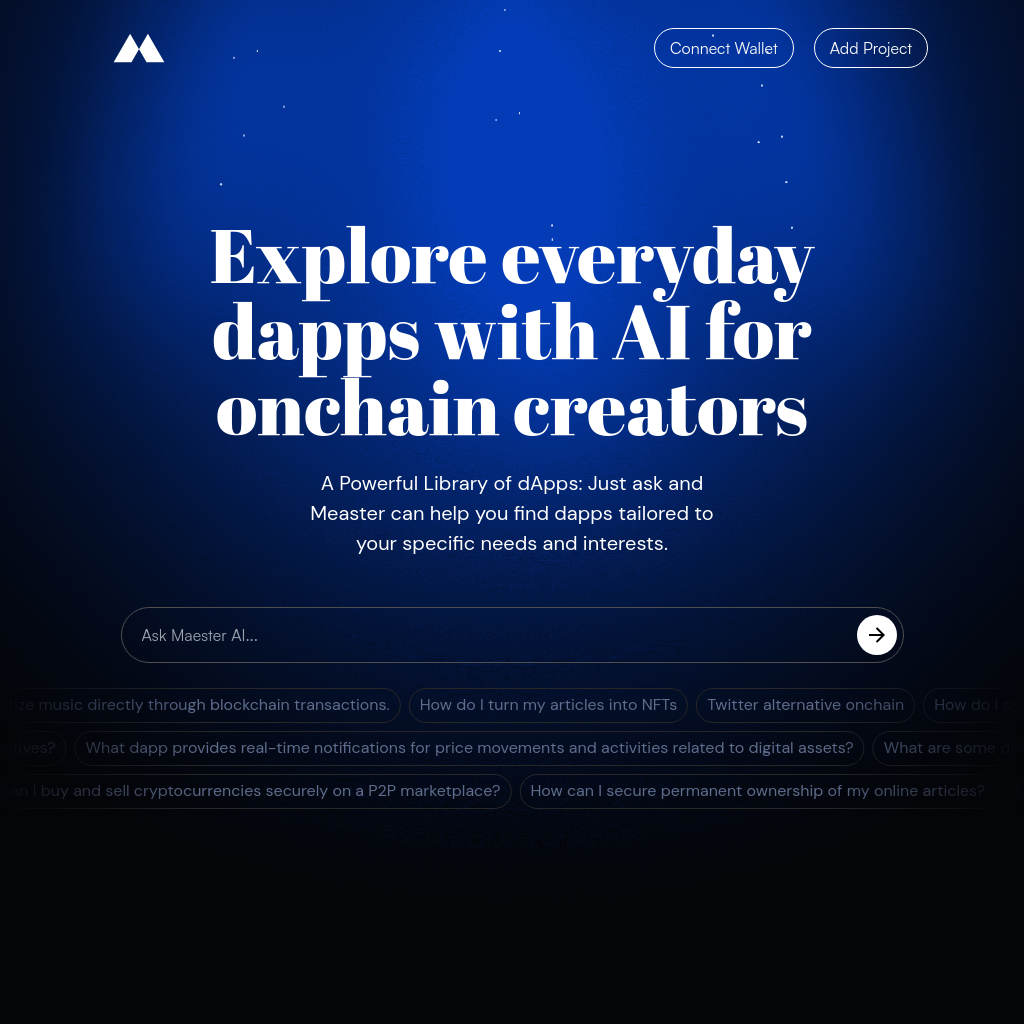 Maester - Discover and Simplify dApp Exploration