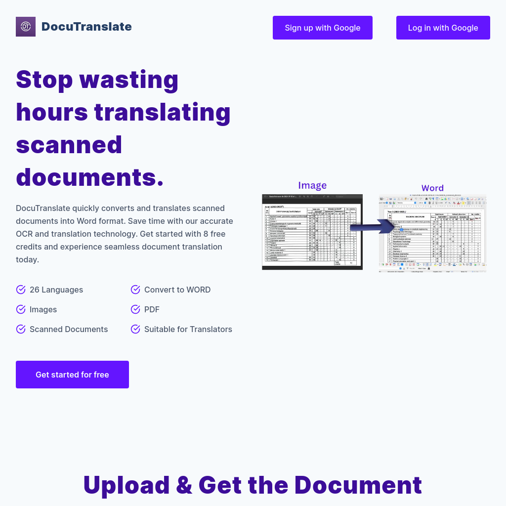 DocuTranslate - Traduction de Documents de Haute Qualité