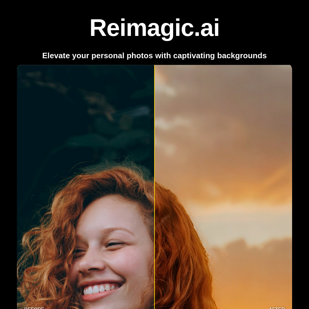 Reimagic.ai - Sublimez vos photos personnelles avec des arrière-plans captivants