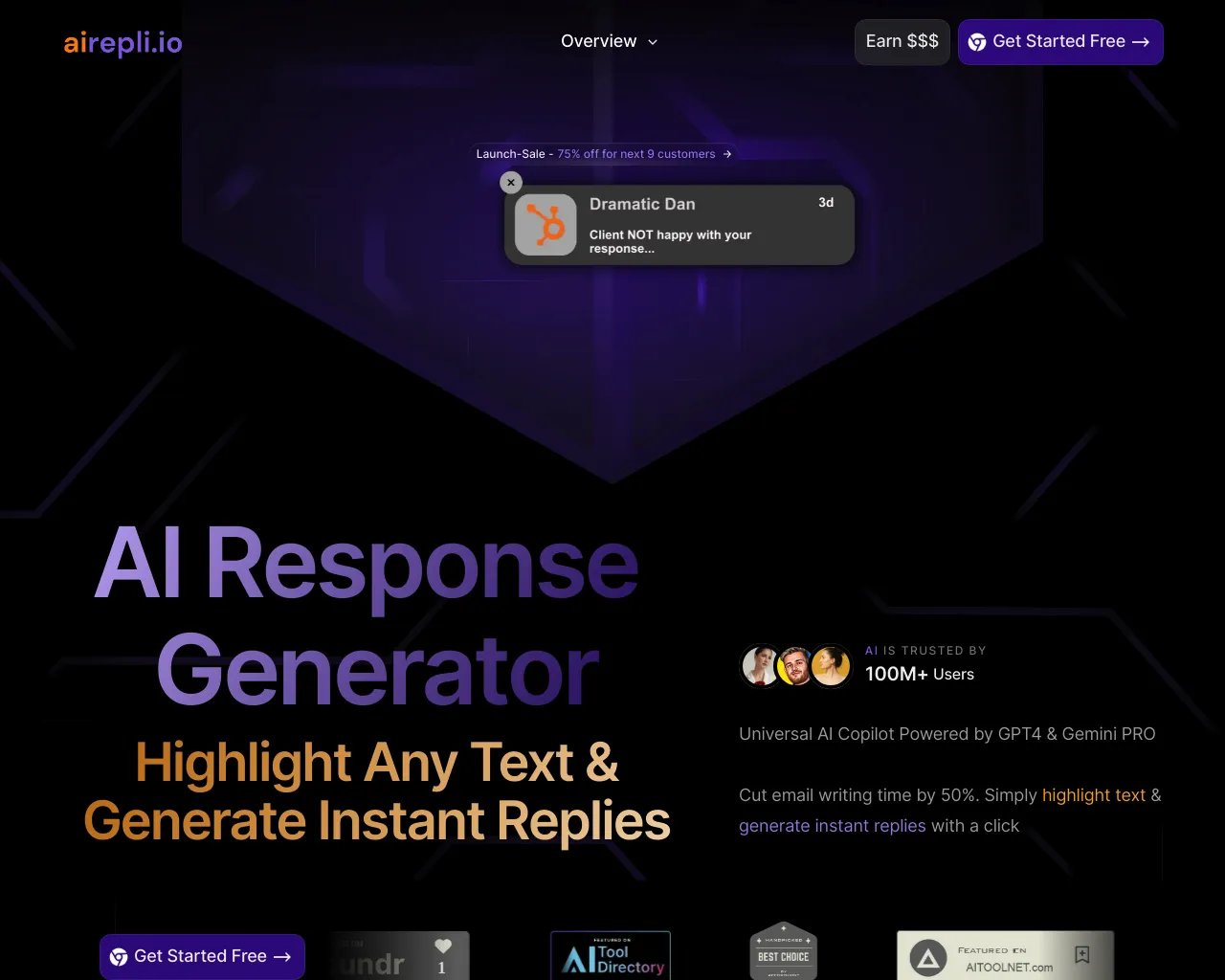 AI Repli: Генератор электронных писем - сократите время на написание на 50%