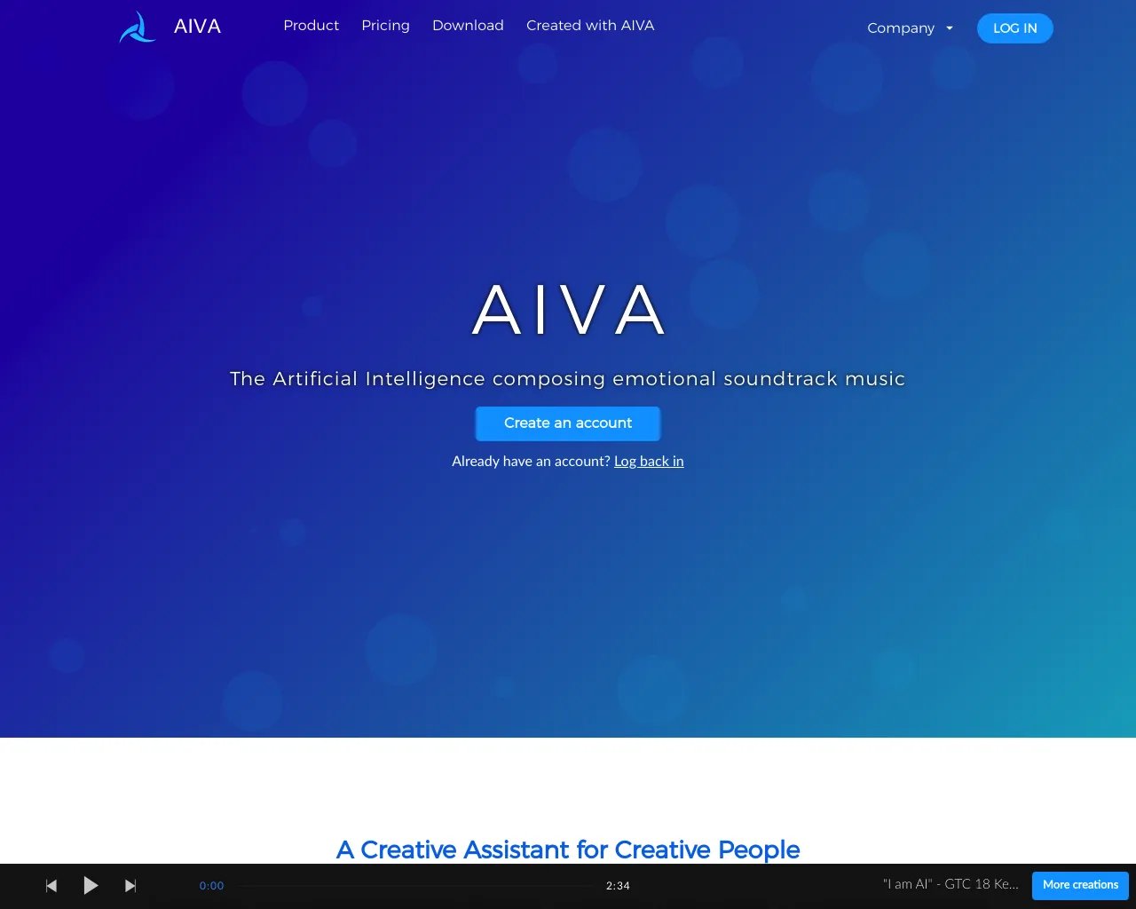 AIVA : Assistant de génération musicale AI