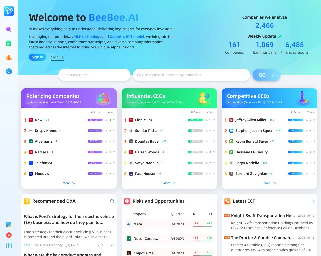 BeeBee AI - Analyse des appels de résultats AI