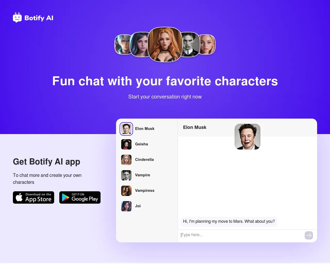 Botify AI : Chat avec des personnages d'anime, célébrités et plus