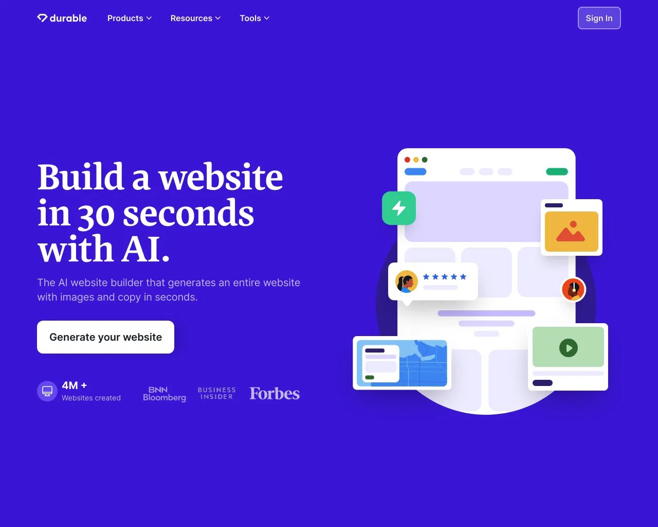 Durable AI Website Builder: Website in 30 Sekunden erstellen