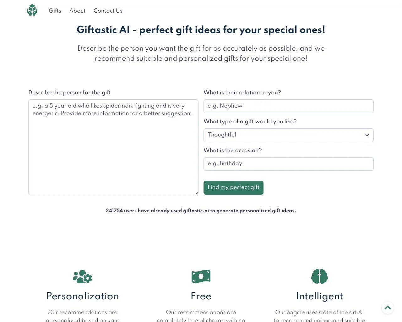 Giftastic.Ai - Perfect Gift for Your Special One!