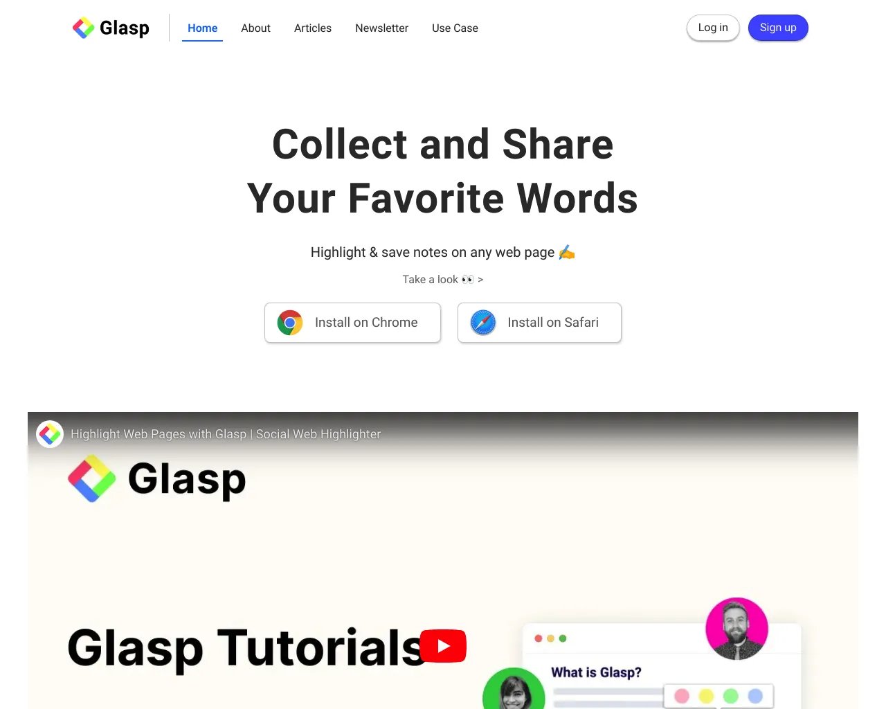 Glasp: Collect and Share Your Favorite Words