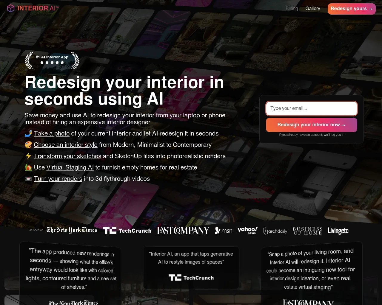 Interior AI™: #1 Дизайнер интерьера с ИИ, AI инструмент виртуального оформления + Генератор комнат Room GPT AI