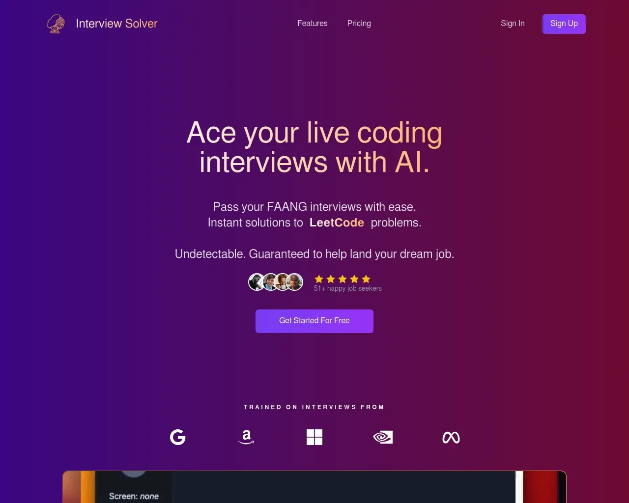 Interview Solver | Copiloto de IA para Entrevistas de Programação