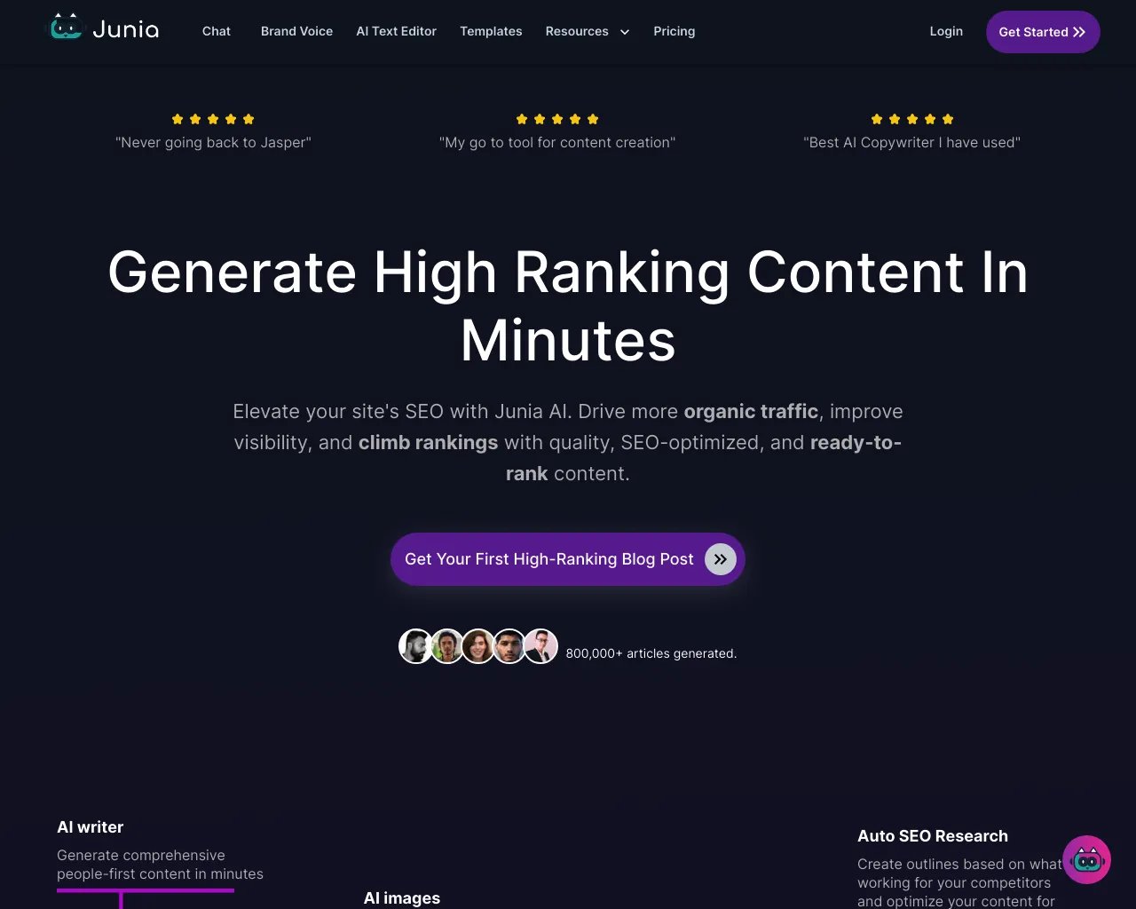 Junia AI - #1 Generador de Contenido AI para SEO