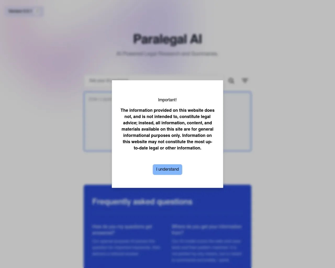 Paralegal AI - 人工智能法律研究和摘要