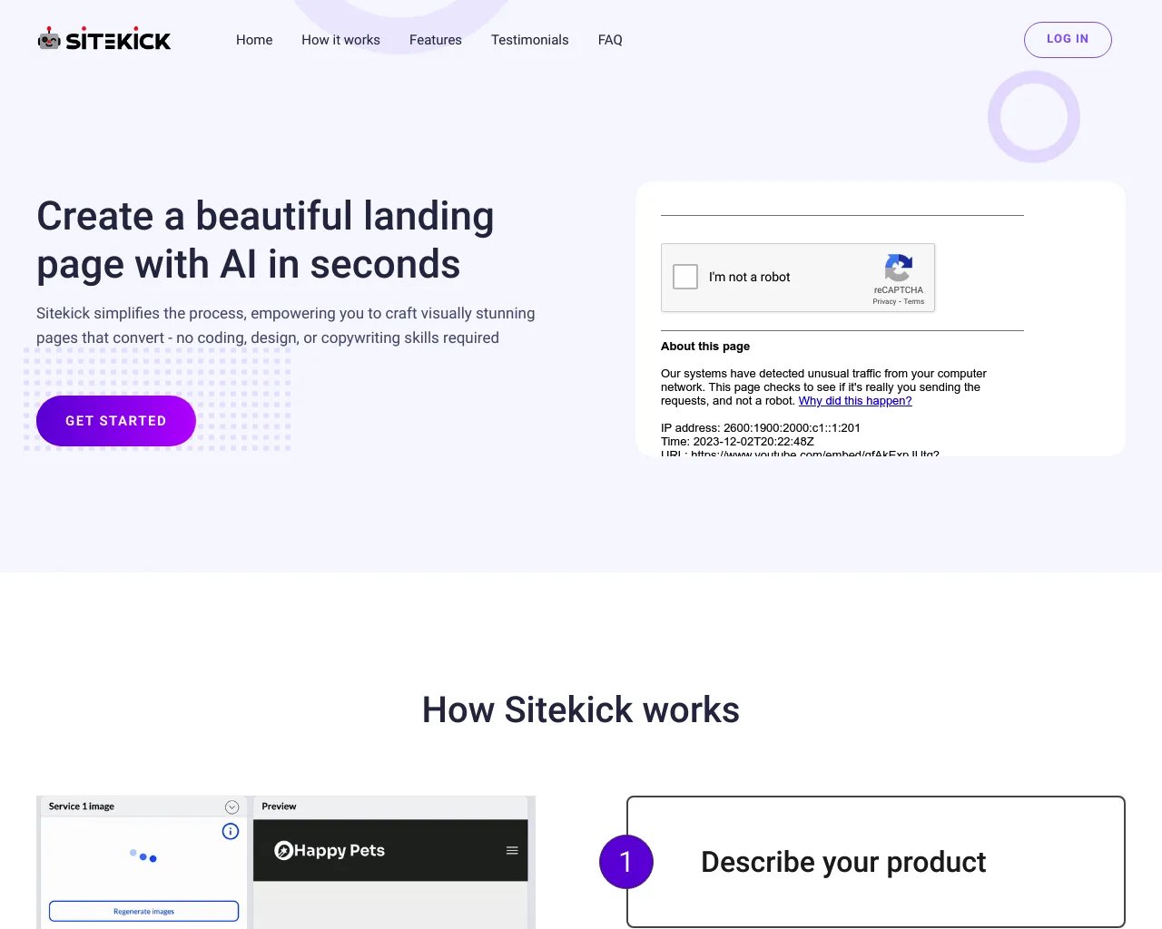 Sitekick AI: 建立高轉換率的 Landing Page