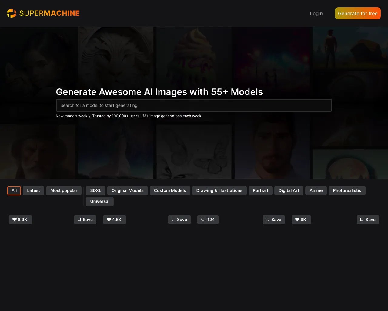 SUPERMACHINE | Crie Arte, Design e Imagens com IA