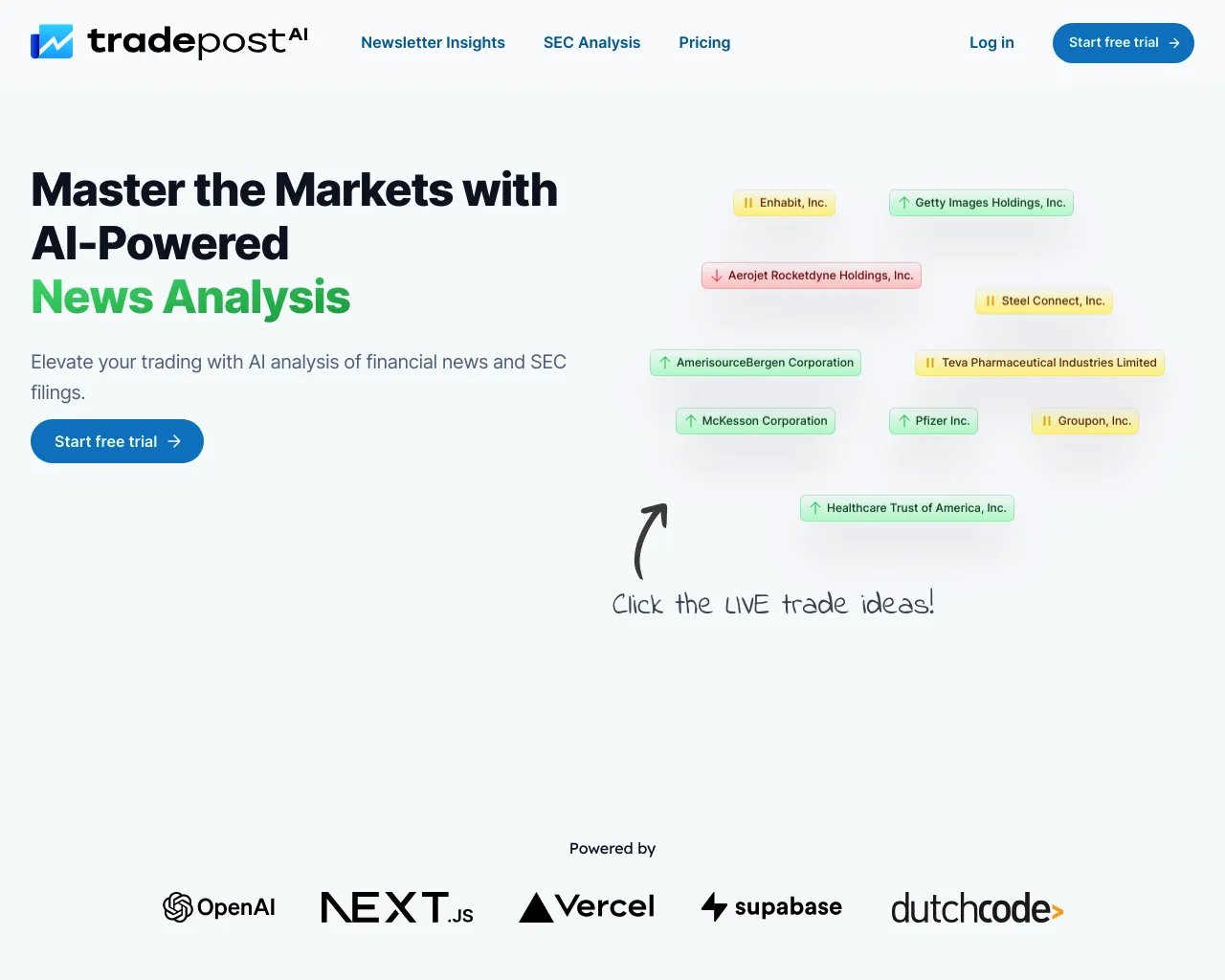 Tradepost.ai | AIで実現するスマートな取引のための金融インサイト