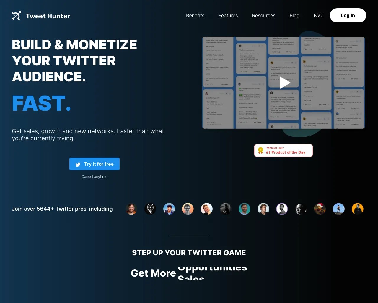 Tweet Hunter | Augmentez vos abonnés Twitter | Tweets, Threads, Planificateur, Analyses