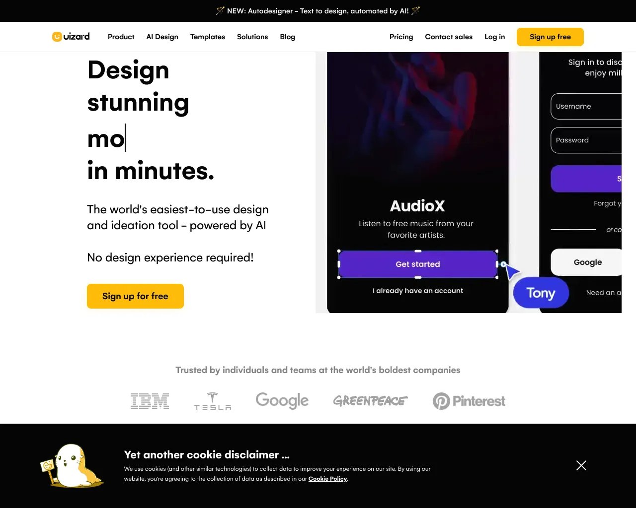 Uizard | AI-Powered UI Design Made Easy | Sign Up Free