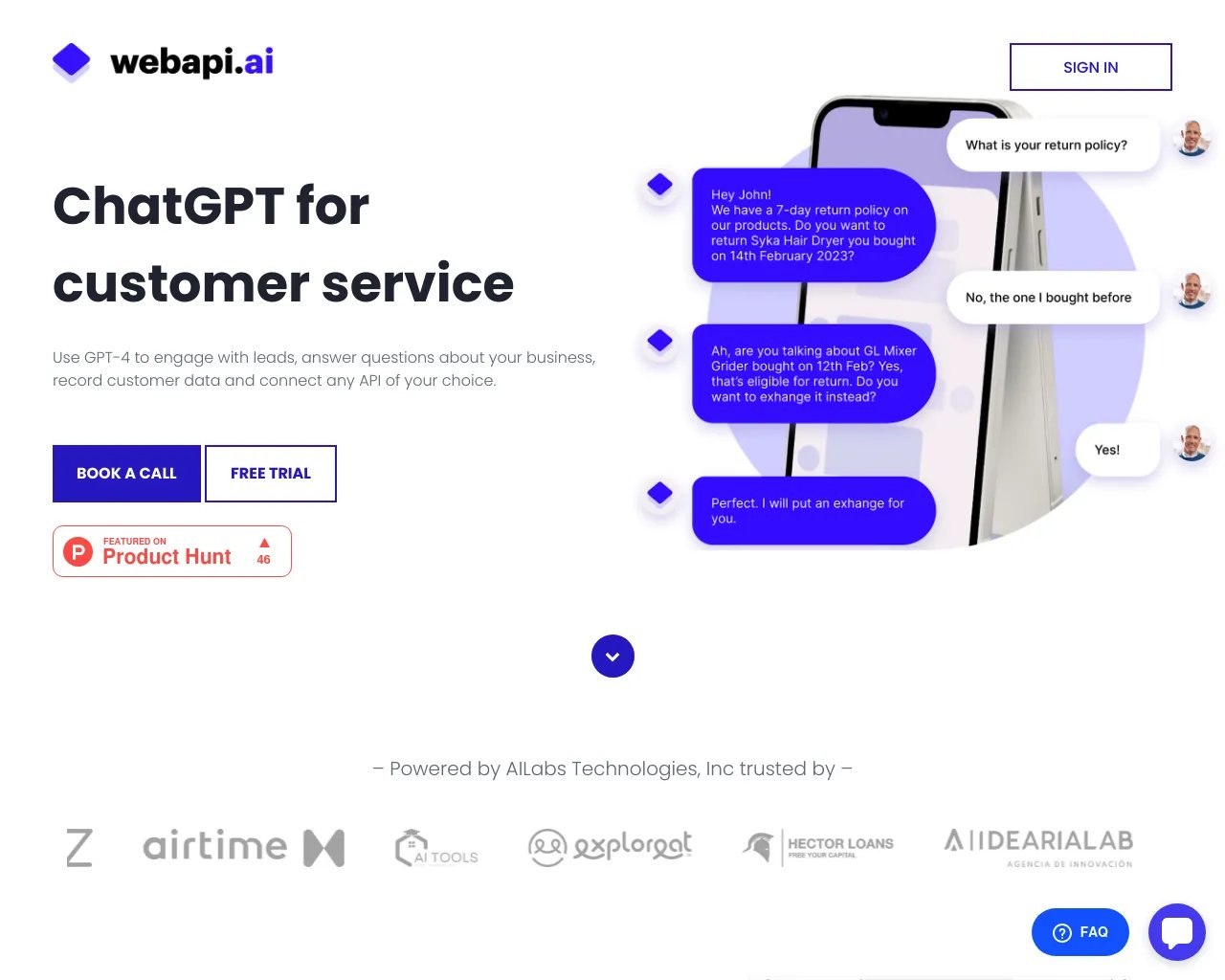 Webapi.ai - GPT-4 KI Chatbot-Builder