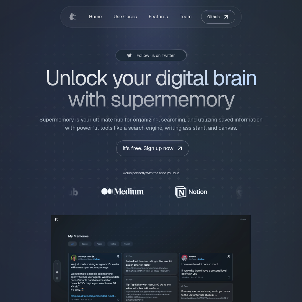 Supermemory - Your Personal Second Brain for Organizing and Utilizing Saved Information