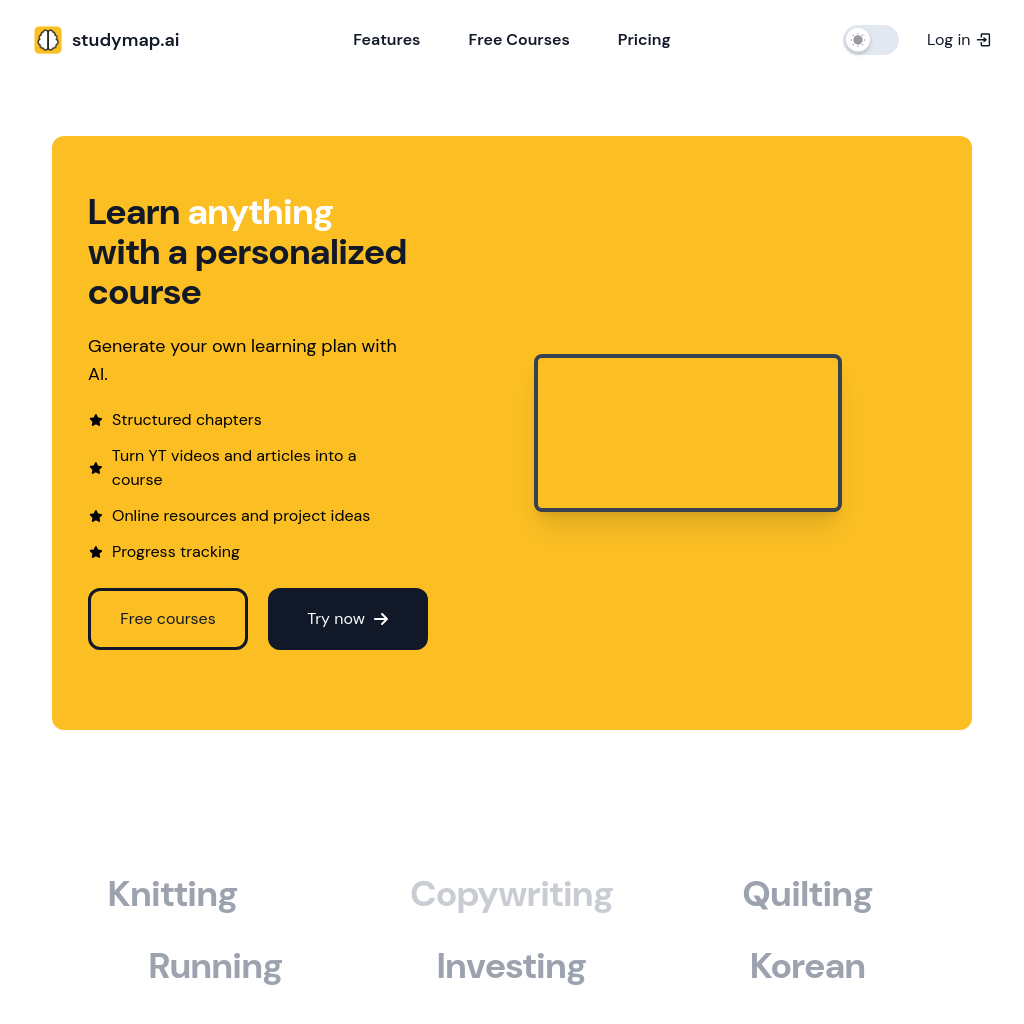 studymap.ai - Apprenez tout avec l'IA et des cours personnalisés
