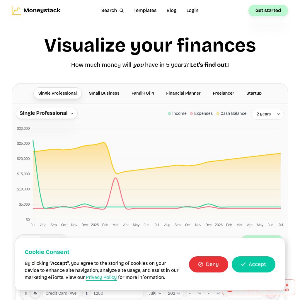 Moneystack - Visualize Your Finances | AI-Powered Budgeting Tool