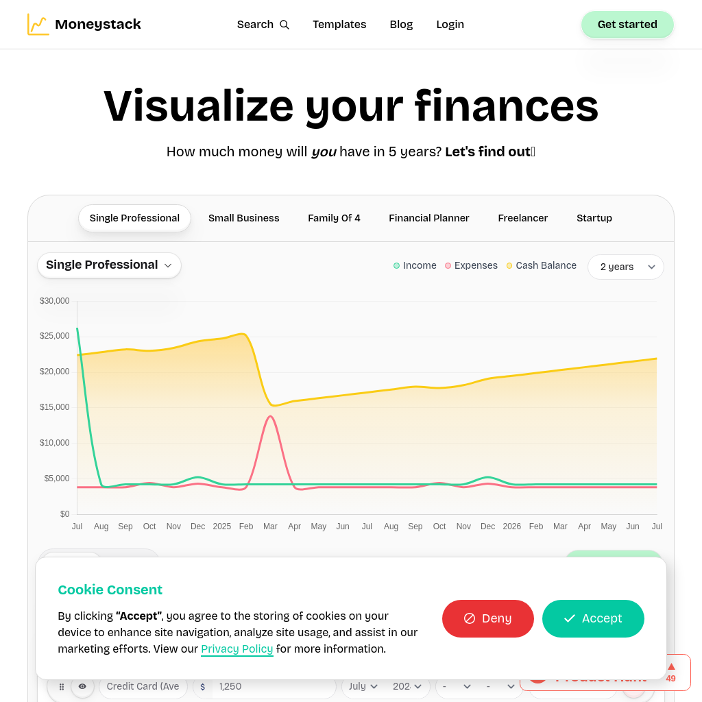 재정을 시각화하세요 | Moneystack