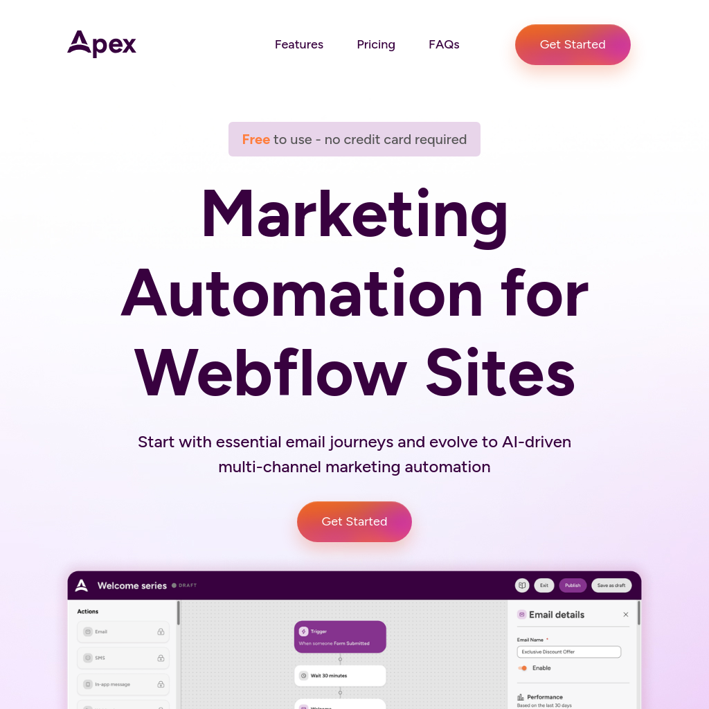 Apex - The Best Marketing Automation Platform for Webflow