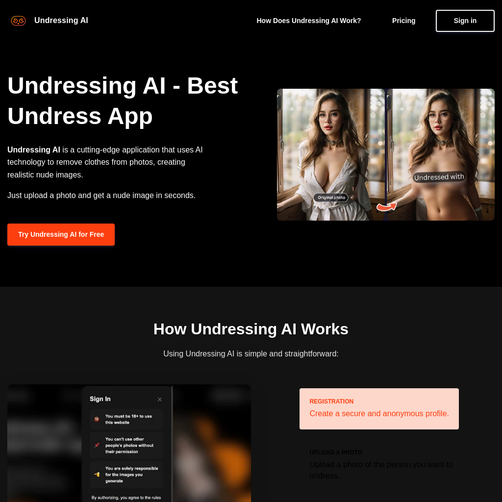 Undressing AI - La Mejor App para Desvestir por Foto