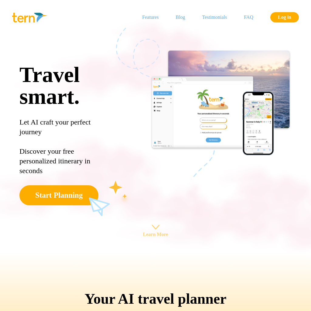 Tern — Planejador de Viagens com IA para Itinerários Personalizados