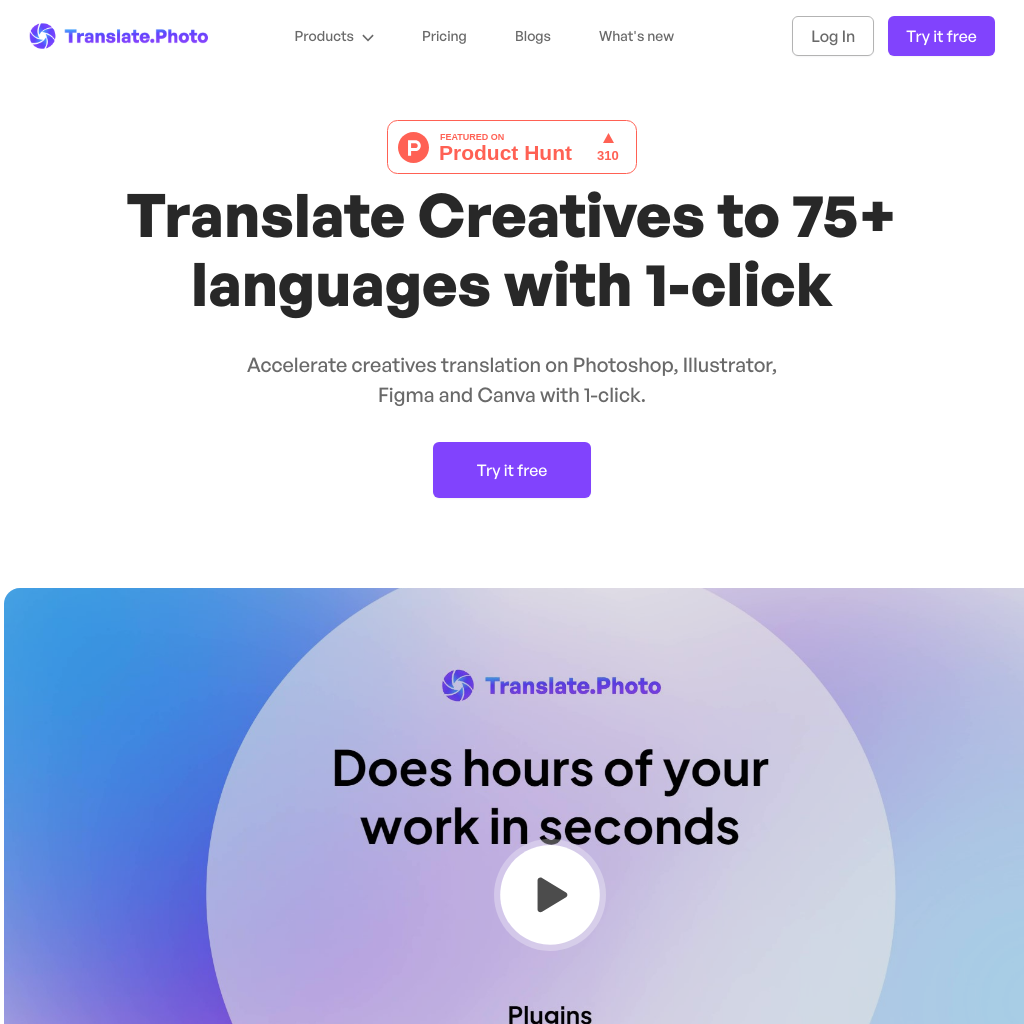 Translate.Photo - Translate creatives to 75+ languages with 1-click