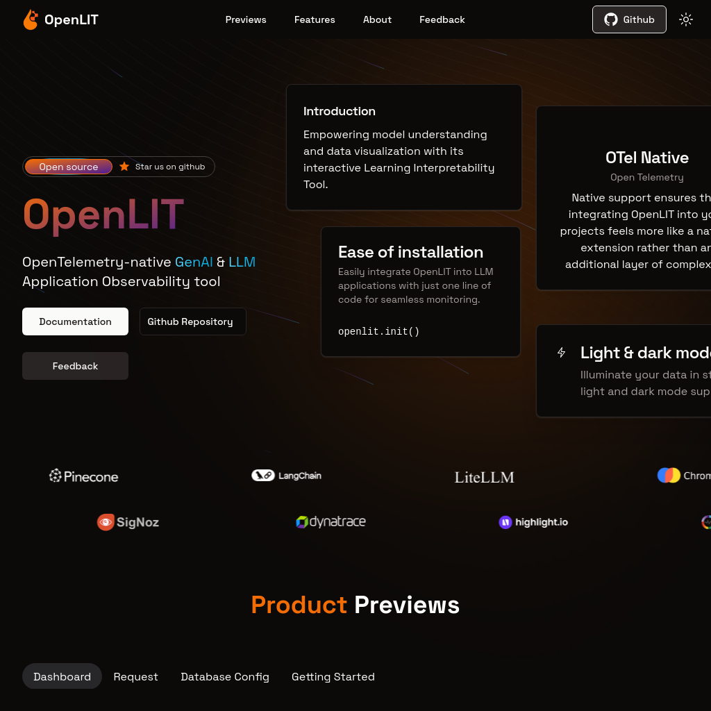 OpenLIT | OpenTelemetryネイティブのGenAIおよびLLMアプリケーション観察ツール