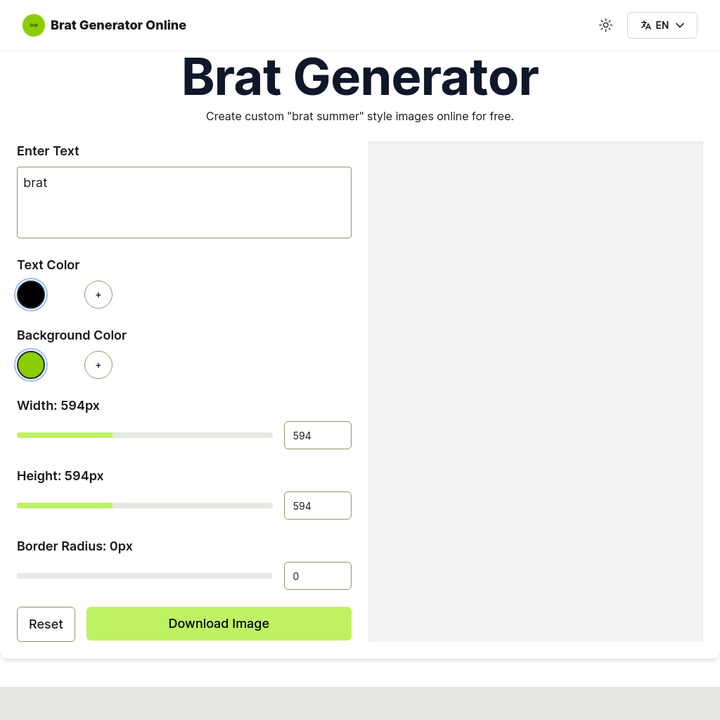 Brat Generator Online - 自訂 'brat summer' 圖片免費生成