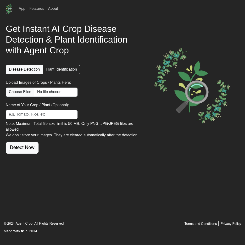 Agent Cropによる即時AI作物病害検出と植物識別