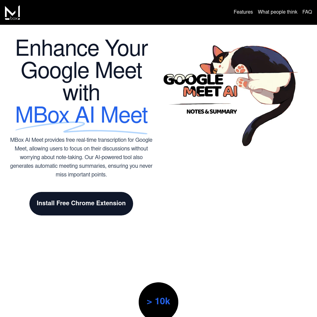 MBox AI Meet - Real-Time Transcription & Meeting Summaries for Google Meet