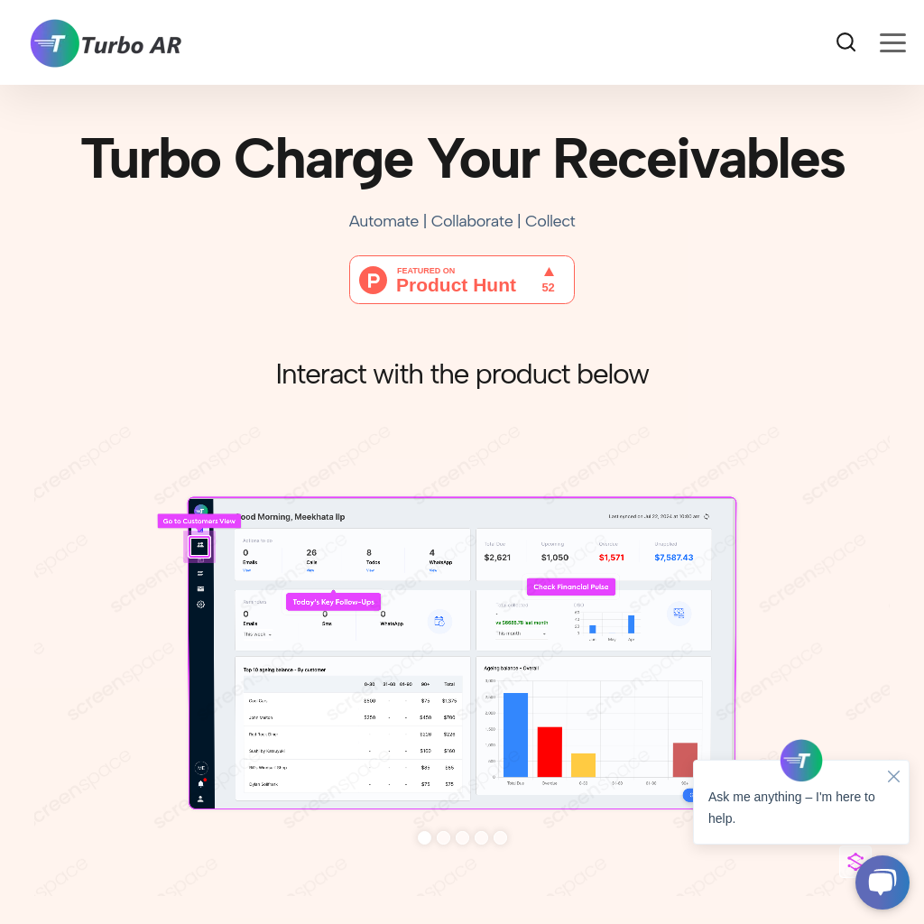 Automatisieren Sie Follow-ups, Zahlungen sammeln, gemeinsam arbeiten | TurboAR