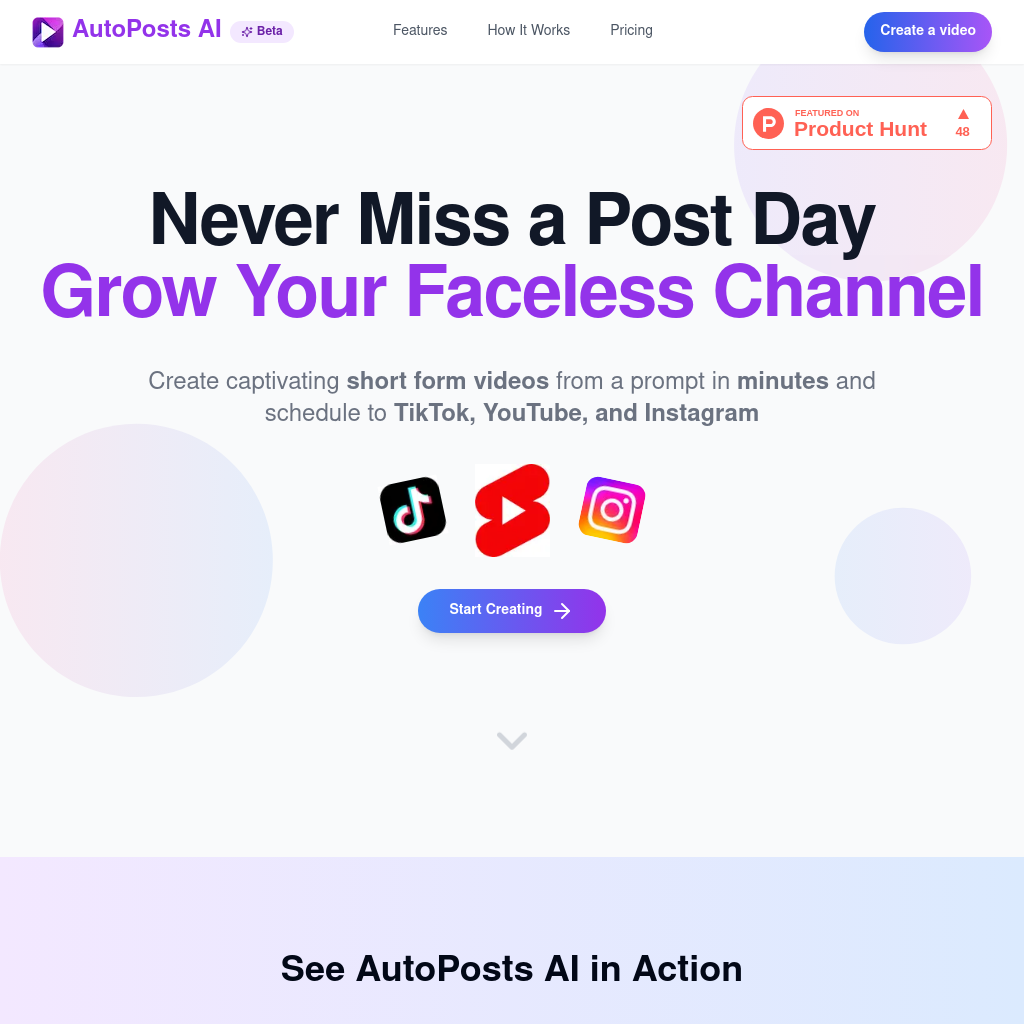 AutoPosts AI - Create captivating short form videos in minutes