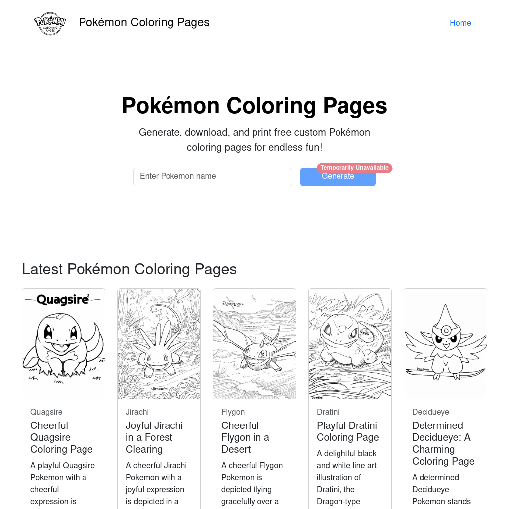 Free Printable Pokémon Coloring Pages - Explore our Extensive Collection