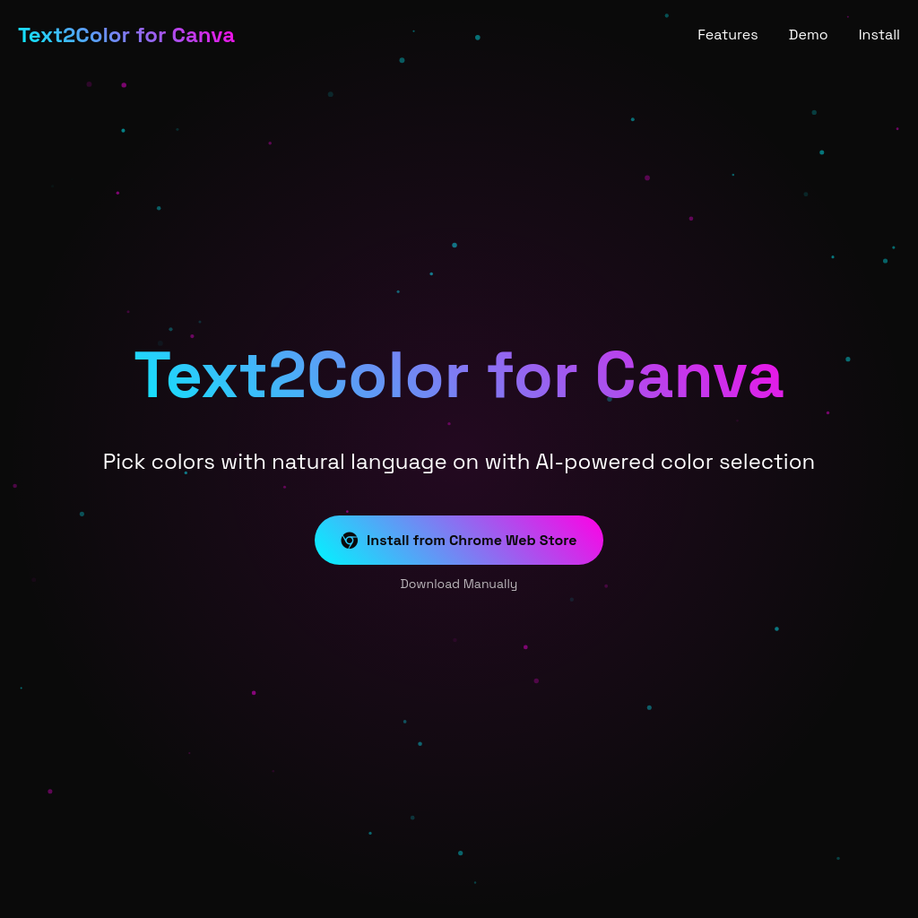 Text2Color for Canva - Pick colors with natural language descriptions