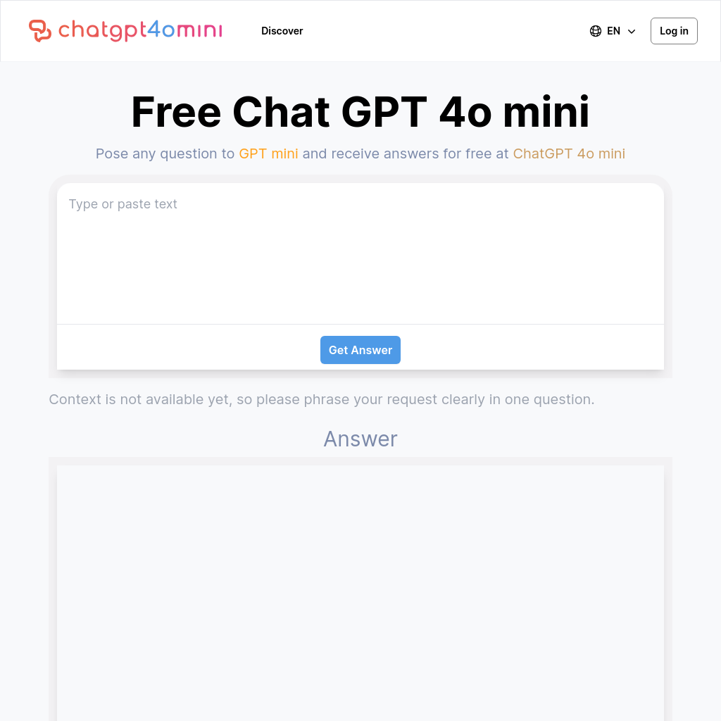 Chat GPT 4o Mini - Obtén respuestas rápidas con GPT Mini