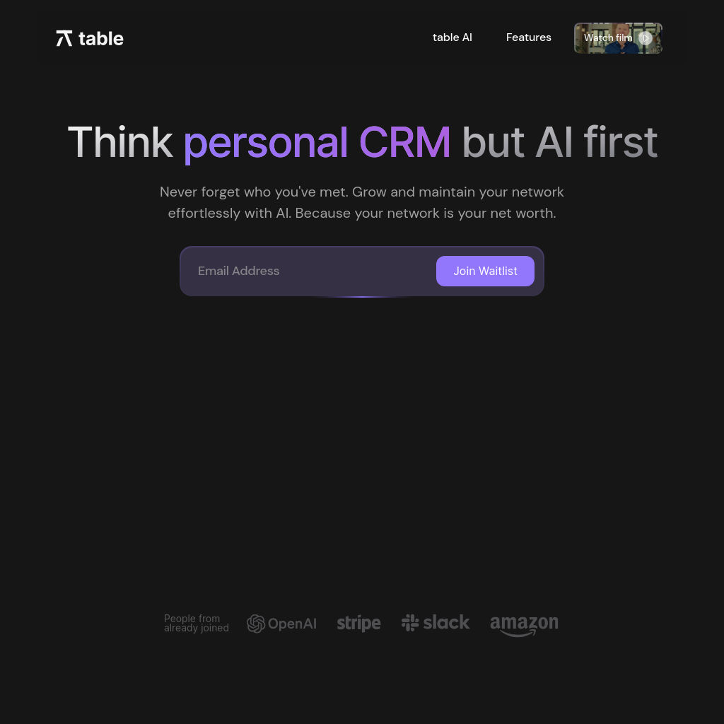 Table - Personal CRM with AI Assistance