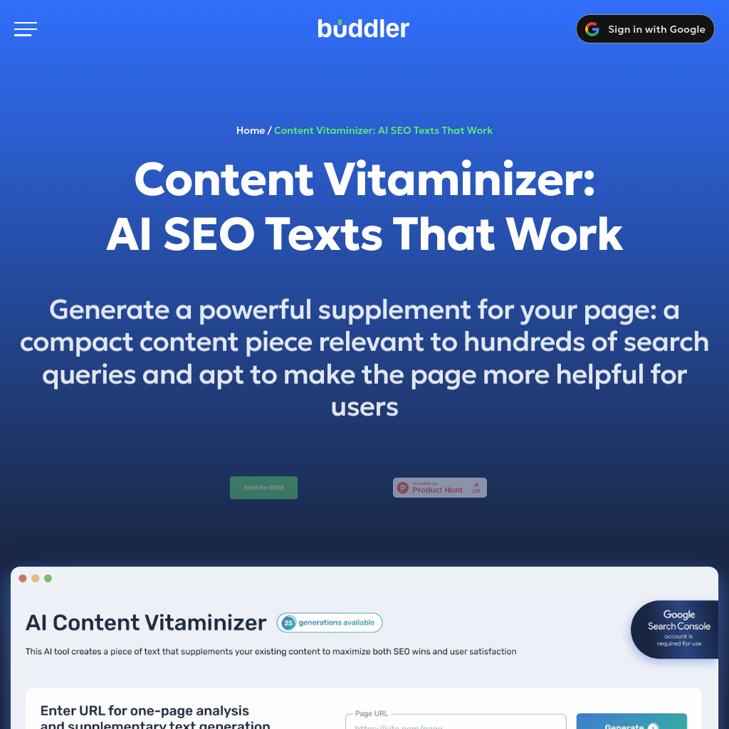 Content Vitaminizer: AI SEO 文本有效增強網站可見度