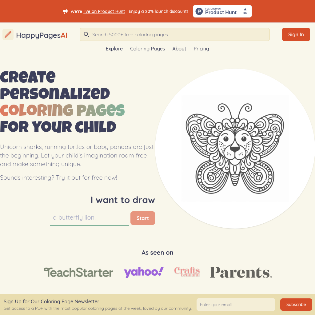 AI Coloring Page Generator - HappyPagesAI