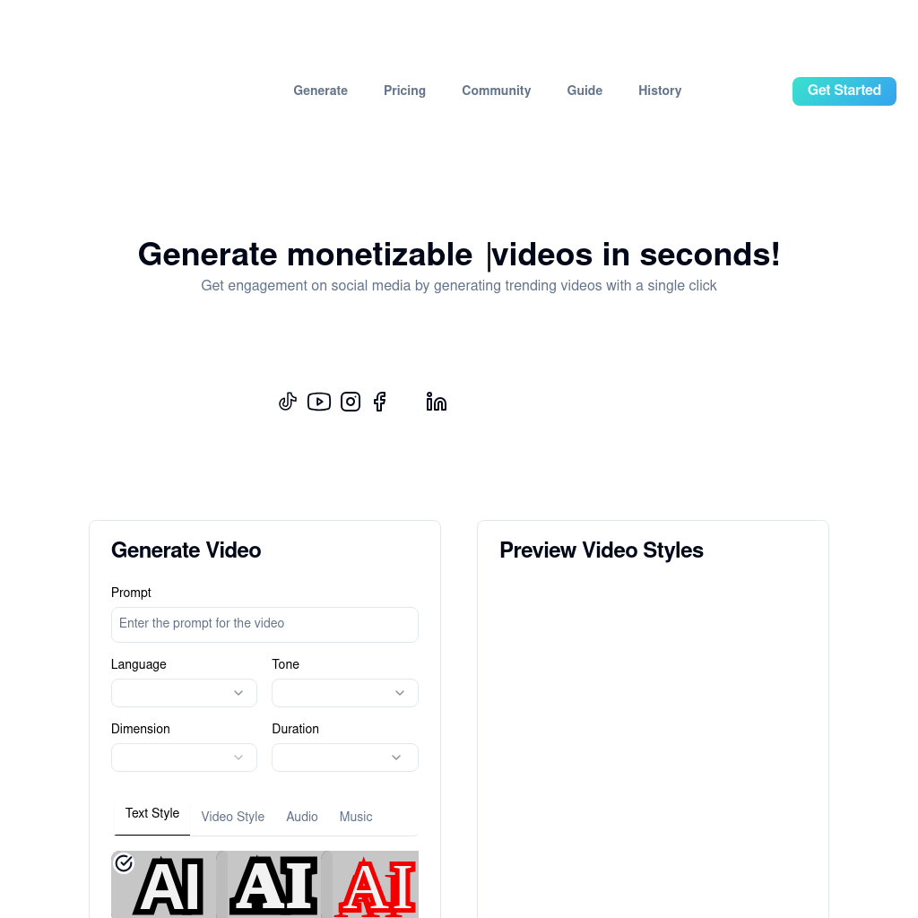 Trendvideo.ai: Générateur de Vidéos AI Rapide et Monétisable