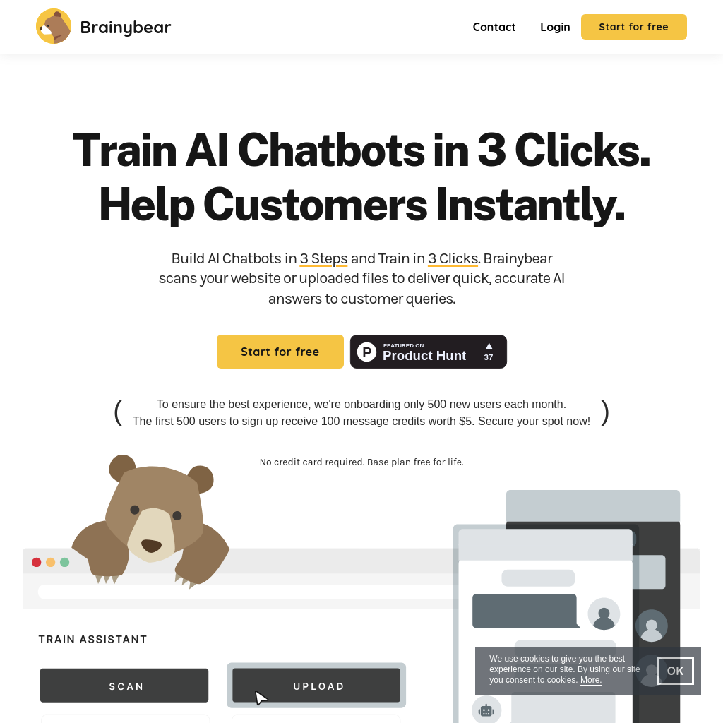 BrainyBear - Train and Customize Your AI Assistant Effortlessly