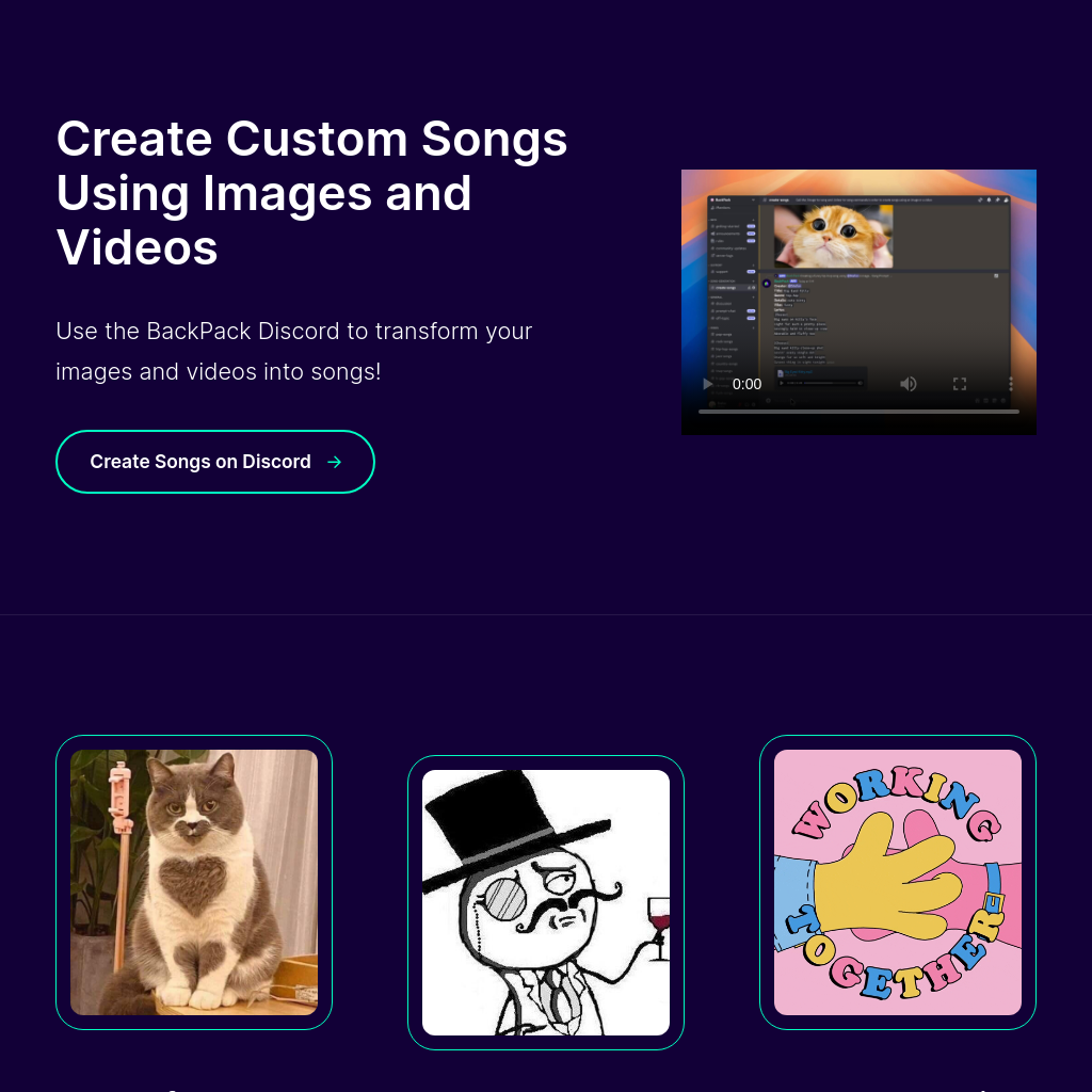 BackPack - Transform Images and Videos into Songs with Discord Bot