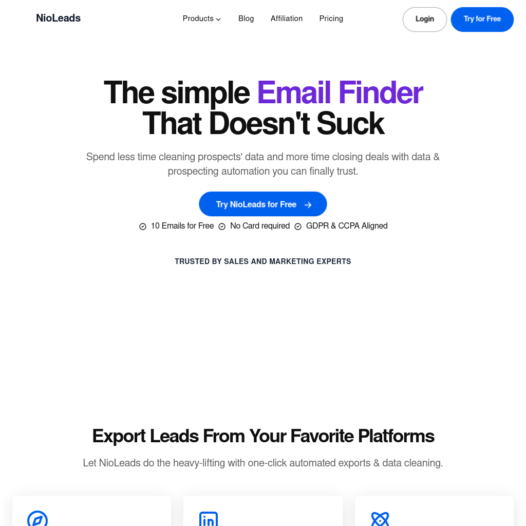 NioLeads - B2B Email Data & Automation