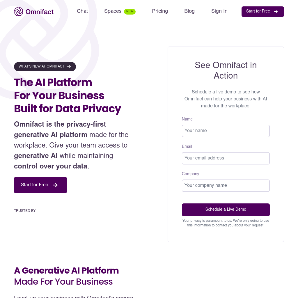 Inteligência Artificial Generativa Focada em Privacidade para Empresas | Omnifact