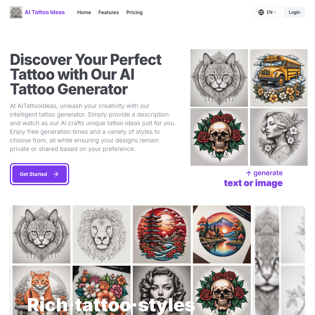 Find Your Ideal Tattoo with Our AI Tattoo Generator