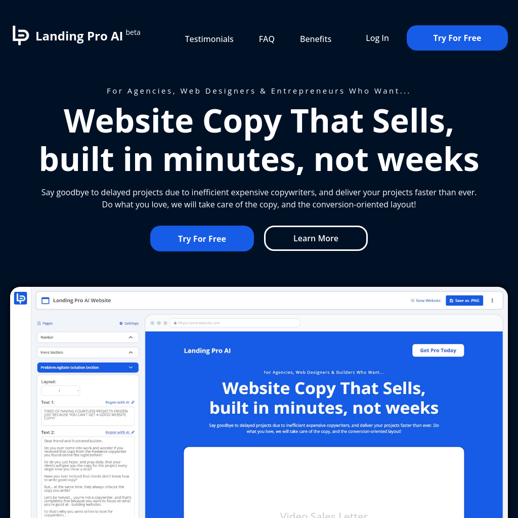 LandingPro AI - Website Copy That Actually Sells