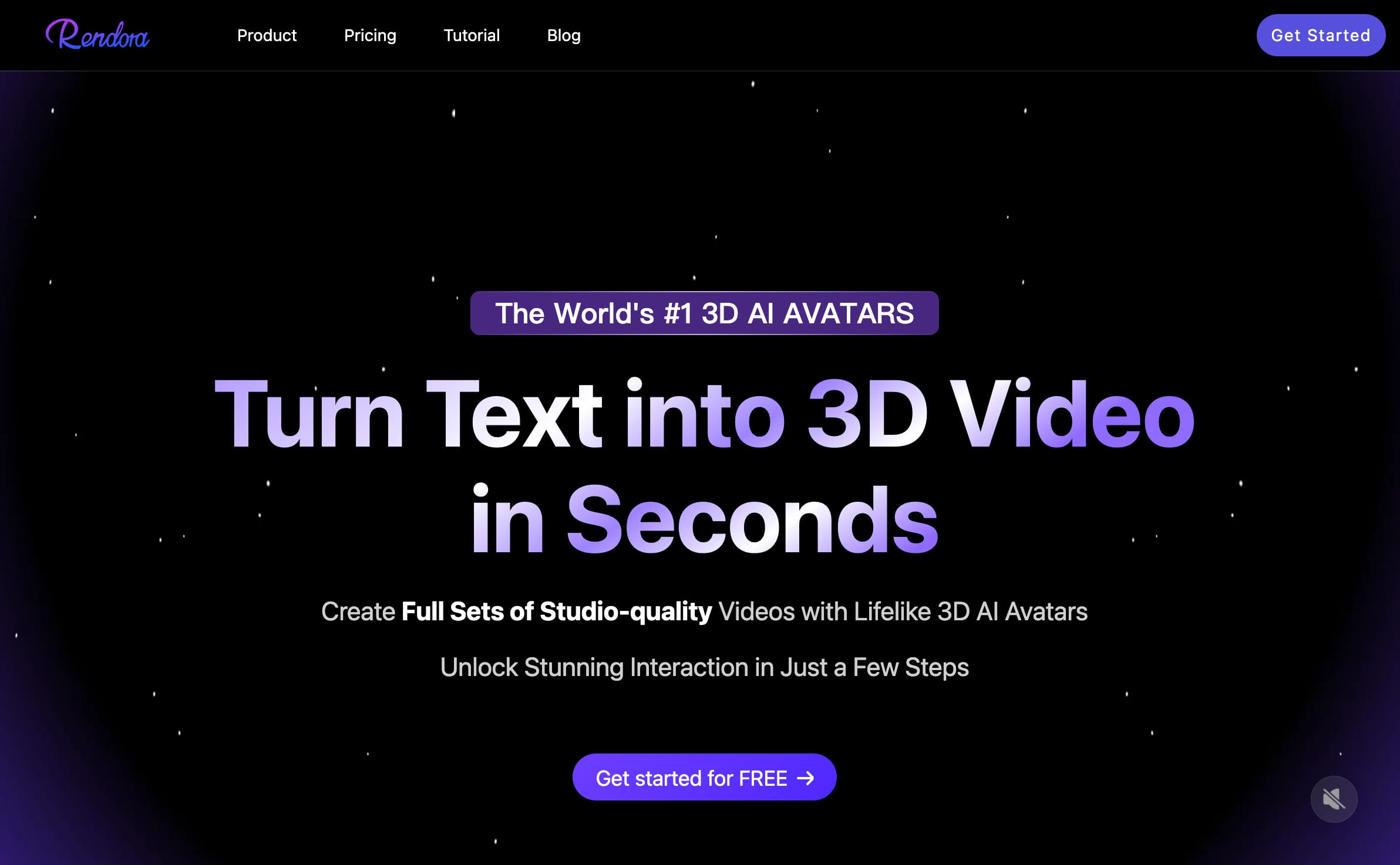 Rendora AI Avatar - Create Lifelike 3D Videos in Seconds