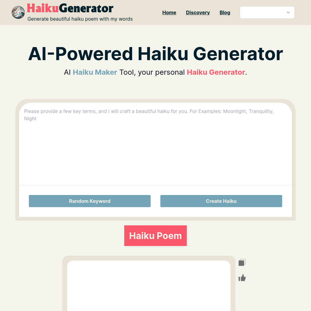 Free Haiku Generator | Create Haiku Poems Online