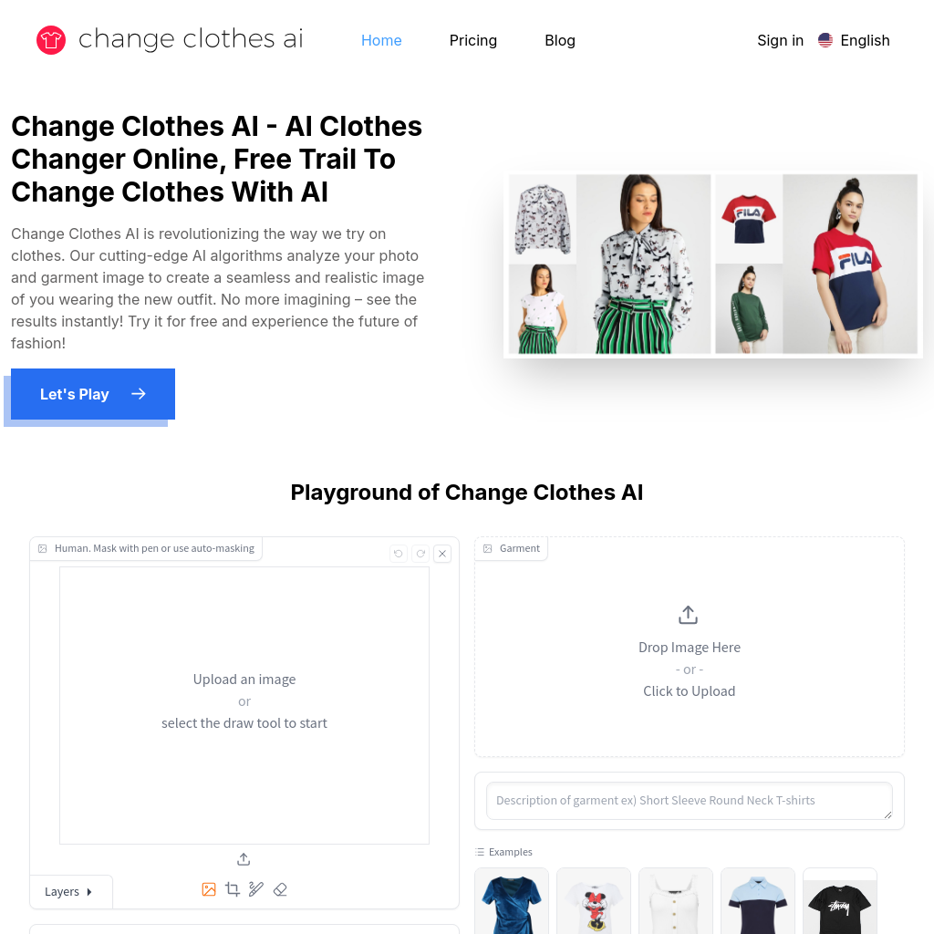 Change Clothes AI - Try On Clothes Online with AI Technology